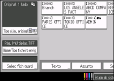 Ilustração do ecrã do painel de operação