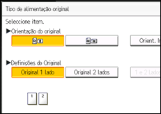 Ilustração do ecrã do painel de operação