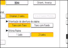 Ilustração do ecrã do painel de operação