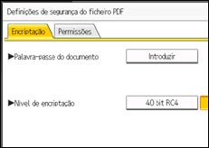 Ilustração do ecrã do painel de operação