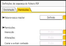 Ilustração do ecrã do painel de operação