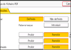 Ilustração do ecrã do painel de operação