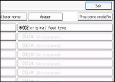Ilustração do ecrã do painel de operação