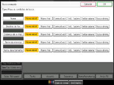 Ilustração do ecrã do painel de operação