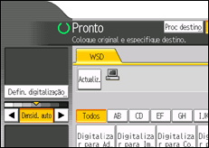 Ilustração do ecrã do painel de operação