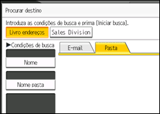 Ilustração do ecrã do painel de operação