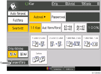 Bild av användarpanelen (numrerade detaljer)