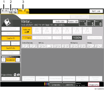 Bild av användarpanelen (numrerade detaljer)