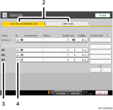 Bild av användarpanelen (numrerade detaljer)