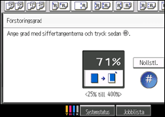 Bild av användarpanelens skärm