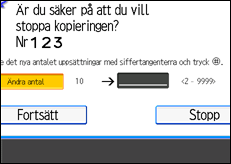 Bild av användarpanelens skärm