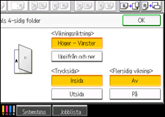 Bild av användarpanelens skärm