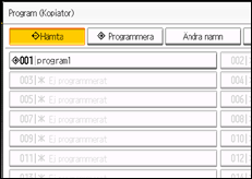 Bild av användarpanelens skärm