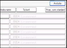 Bild av användarpanelens skärm
