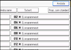 Bild av användarpanelens skärm