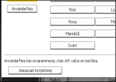 Bild av användarpanelens skärm