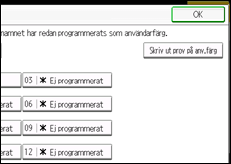 Bild av användarpanelens skärm