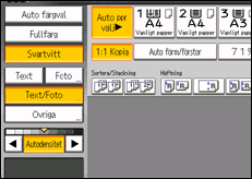 Bild av användarpanelens skärm