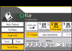 Bild av användarpanelens skärm