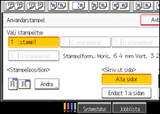 Bild av användarpanelens skärm