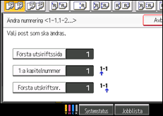 Bild av användarpanelens skärm