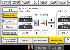 Bild av användarpanelens skärm