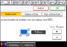 Bild av användarpanelens skärm