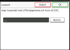 Bild av användarpanelens skärm