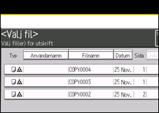 Bild av användarpanelens skärm