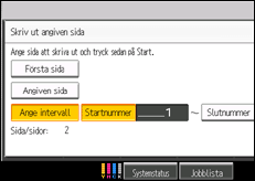 Bild av användarpanelens skärm