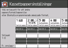 Bild av användarpanelens skärm
