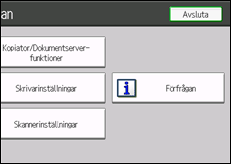 Bild av användarpanelens skärm
