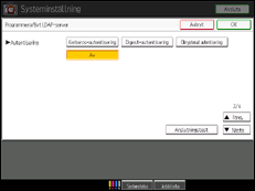 Bild av användarpanelens skärm