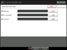 Bild av användarpanelens skärm