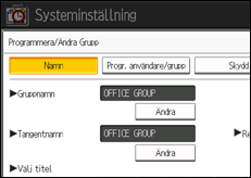 Bild av användarpanelens skärm