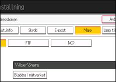 Bild av användarpanelens skärm