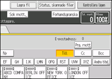 Bild av användarpanelens skärm