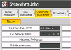 Bild av användarpanelens skärm