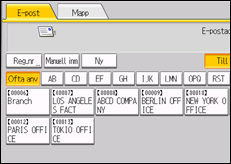 Bild av användarpanelens skärm