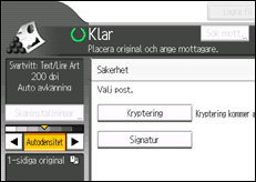 Bild av användarpanelens skärm