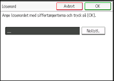 Bild av användarpanelens skärm