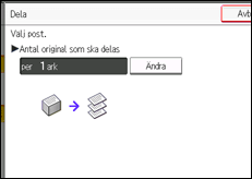 Bild av användarpanelens skärm