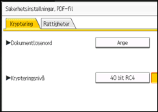 Bild av användarpanelens skärm