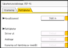 Bild av användarpanelens skärm
