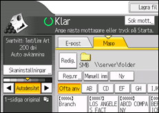 Bild av användarpanelens skärm