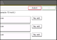 Bild av användarpanelens skärm