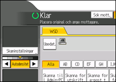Bild av användarpanelens skärm
