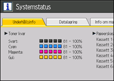 Bild av användarpanelens skärm