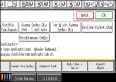 İşlem paneli ekran çizimi