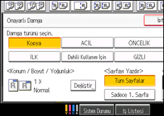 İşlem paneli ekran çizimi